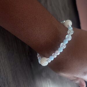 Blue white clear bracelet.